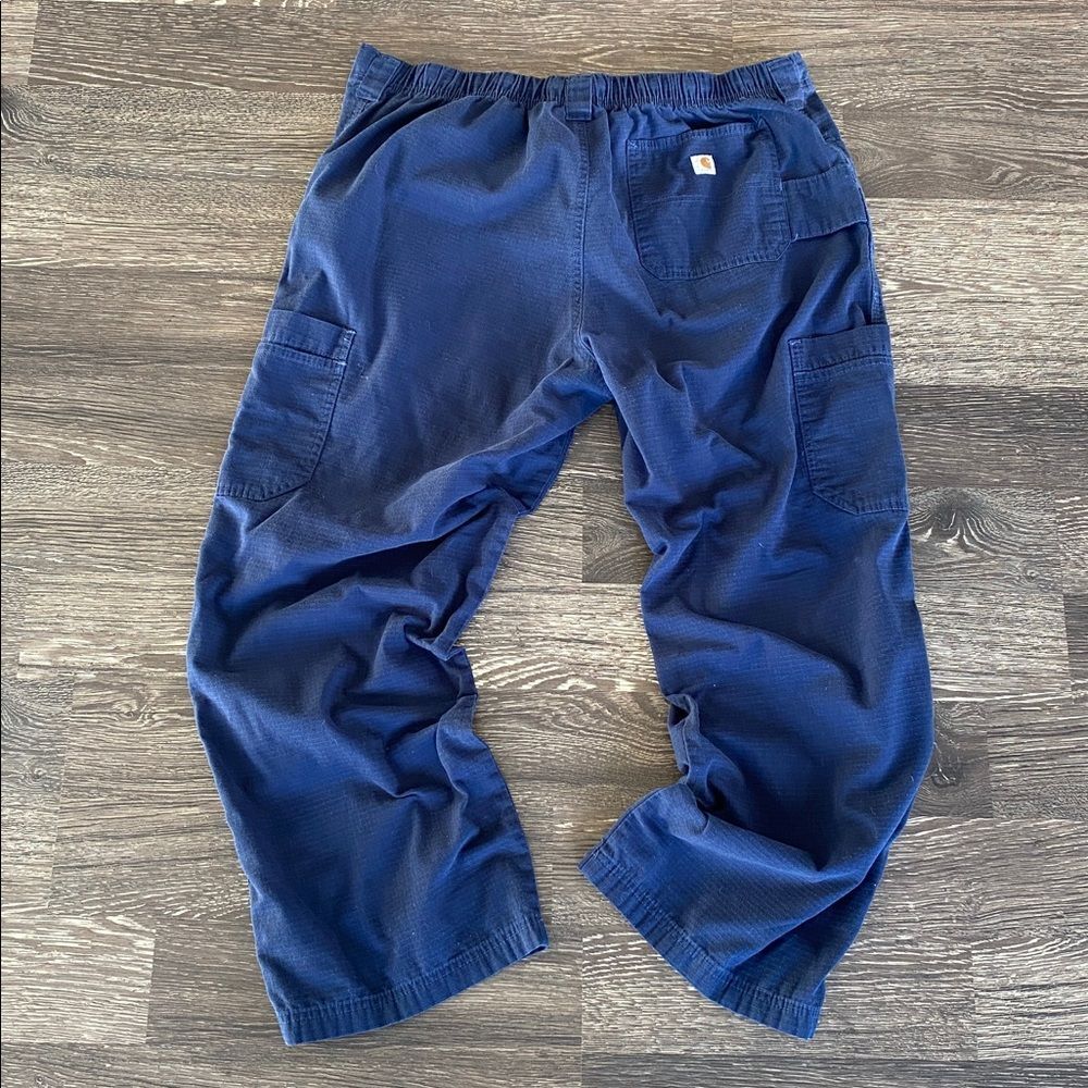 Carhartt Men's Navy Cargo Pants XL Lightweight Textured Hiking Outdoor Vacation - Picture 3 of 12